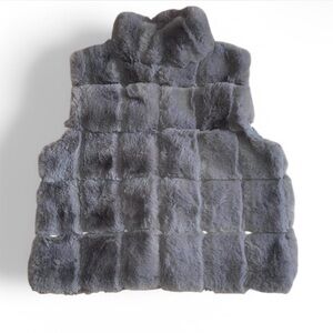 Gray Faux Fur Vest